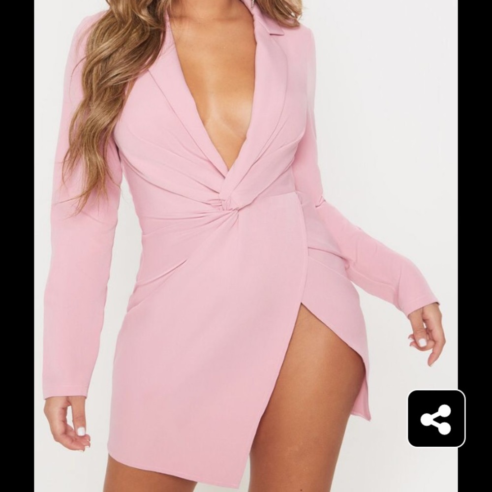 Pink blazer dress